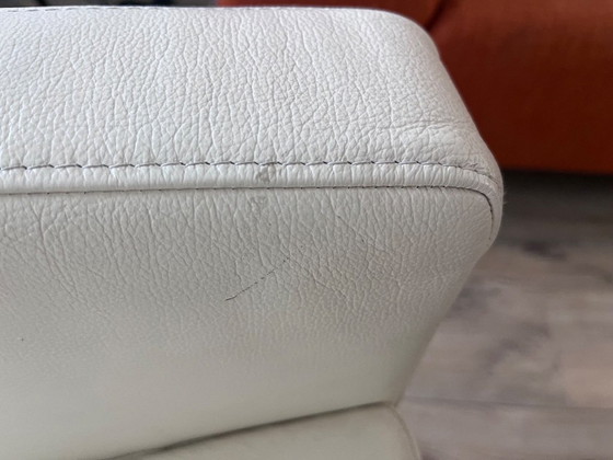 Image 1 of BoConcept armchair with footstool - white leather