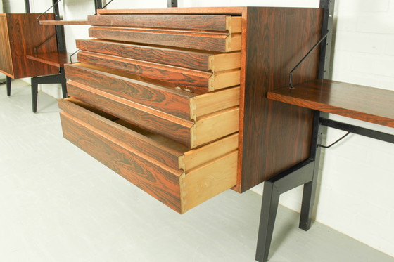 Image 1 of Xl Deense modulaire teakhouten wandkast in rozenhout van Poul Cadovius, 1960S