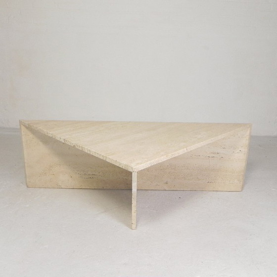 Image 1 of Mid-Century travertine coffee table with triangular top, 1970s
