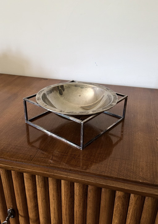 Mid-century modern silver-plated bowl / vide poche, PM Italy 1970s