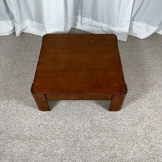 Tavolino da caffè quadrato modernista in impiallacciatura di faggio tinto teak, 1970/80 – Tavolini da caffè (photo 4 of 15)