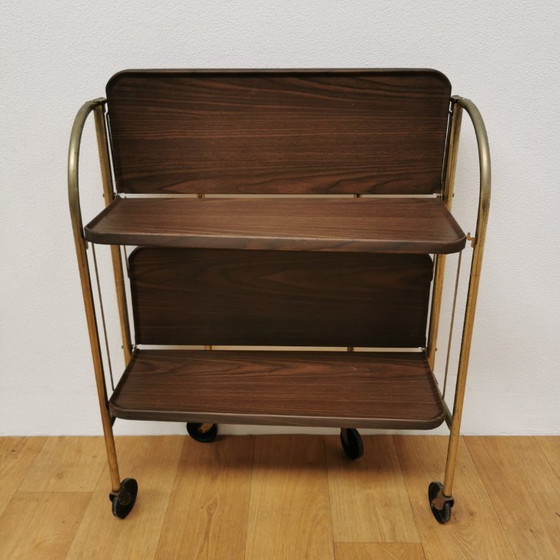 Image 1 of Carrello bar vintage pieghevole, carrello porta bevande, carrello portavivande
