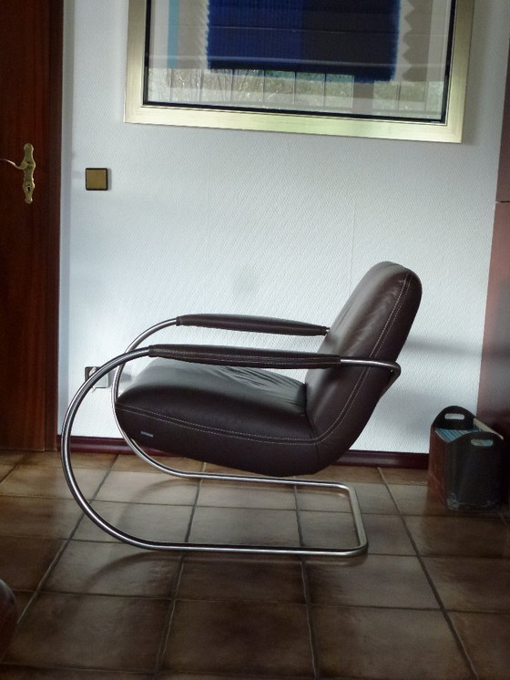 Image 1 of 2x poltrona a slitta Koinor in pelle liscia