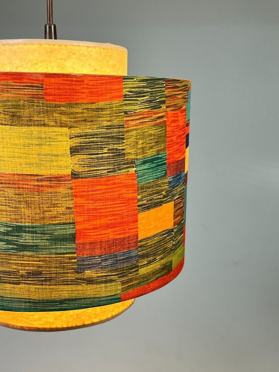 Image 1 of Vintage Hanglamp Met Gekleurde Kap, Duitsland 1970's