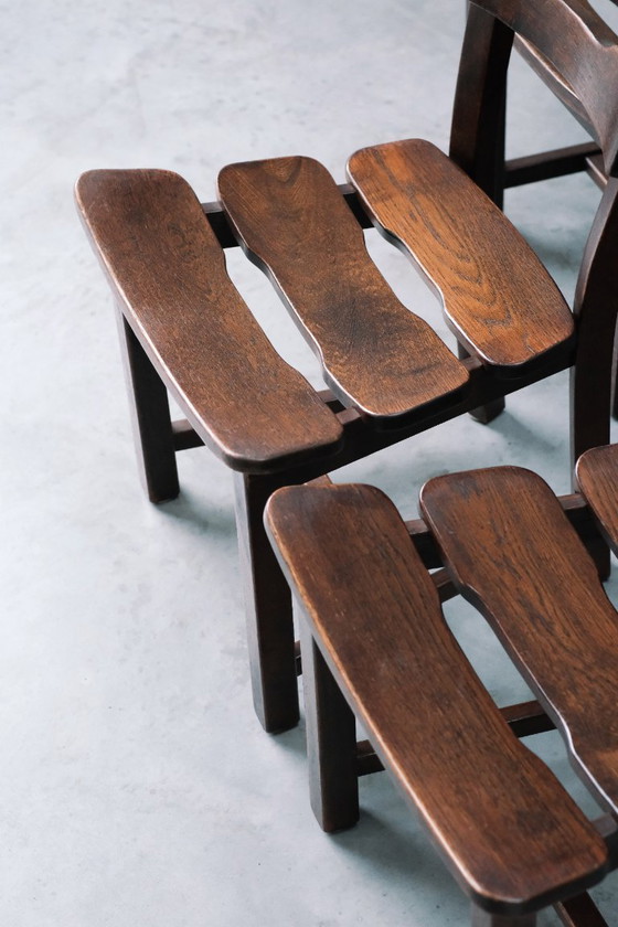Image 1 of Set di 6 sedie da pranzo brutaliste