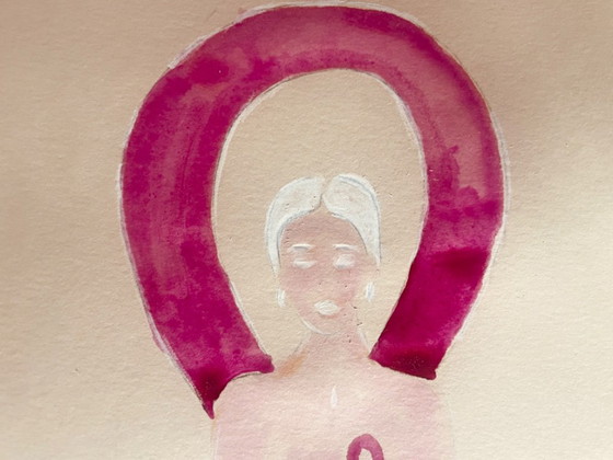 Quadro Firmato Ritratto Femminile Creazione per Ottobre Rosa « Prier » – F. Vauthier, Arte, Paper (photo 6 of 9)