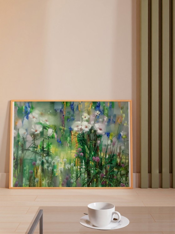 Original Oil Painting Abstract Expressionism Flowers Nature Breeze – Paintings & Drawings, Canvas (photo 3 of 9)