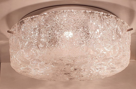 Lámpara de techo Hillebrand Murano Ice Glass de la década de 1970. – Plafones, Chrome (photo 11 of 35)