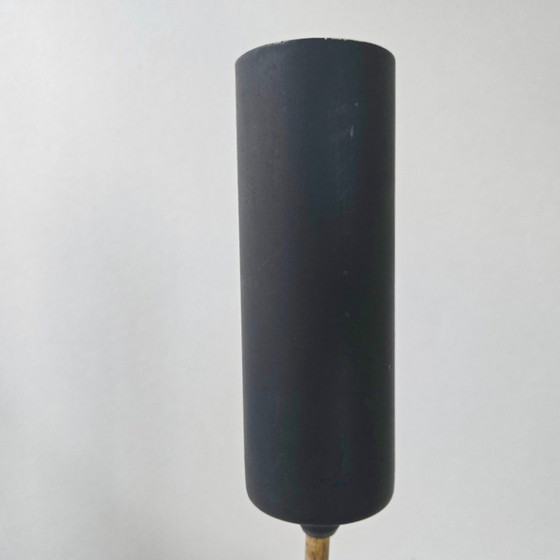 Image 1 of Vintage Arlus House hanglamp uit de jaren 50 in opaalglas, messing en metaal.