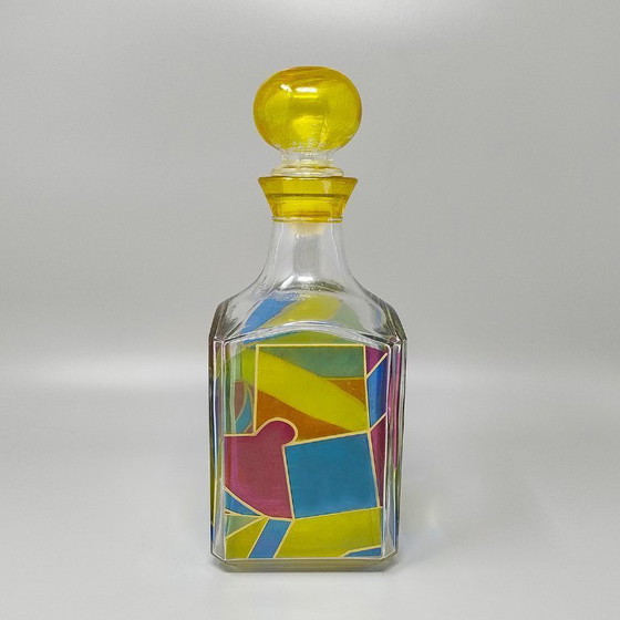 Image 1 of Prachtige karaf of decoratieve fles uit de jaren 70 van Luigi Bormioli. Gemaakt in Italië.