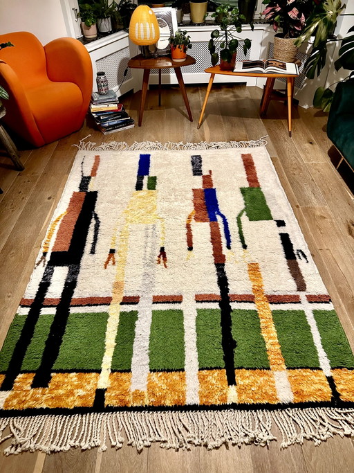 Tapis design abstrait marocain vintage Mid Century