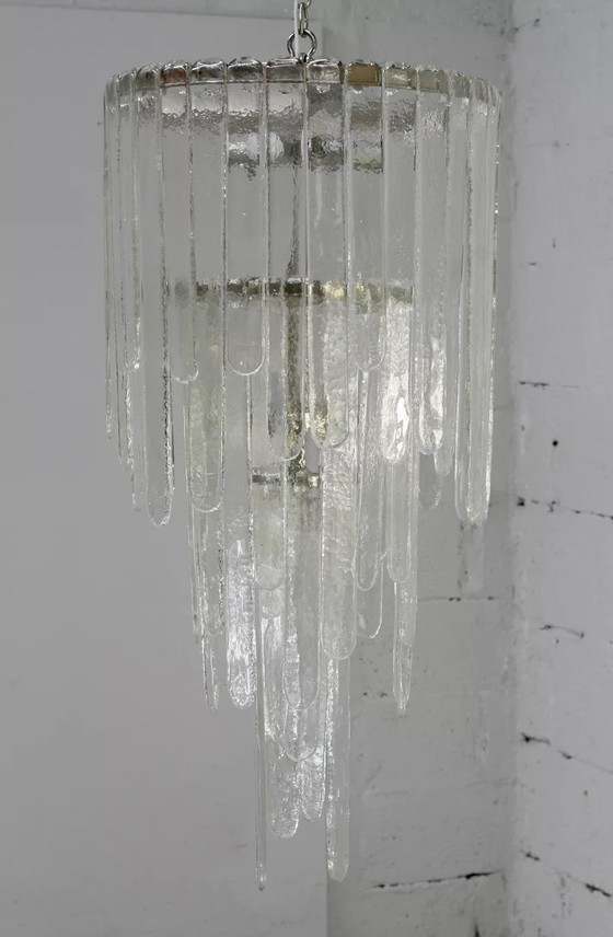 Lámpara de araña de Carlo Nason, fabricada por Mazzega, Murano. – Lámparas de araña, Crystal (photo 3 of 15)