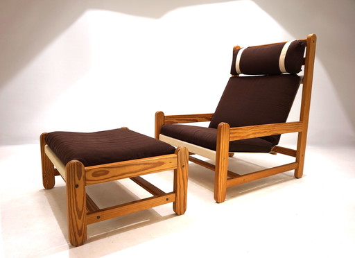 Niels Eilersen Lounge Chair with Ottoman by Peter Ole Schionning, 1970