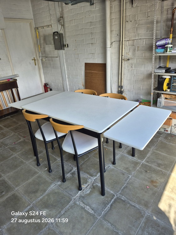Vintage Tafel 4 Stoelen – tavo, Eettafels, Metal, Wood (photo 4 of 9)