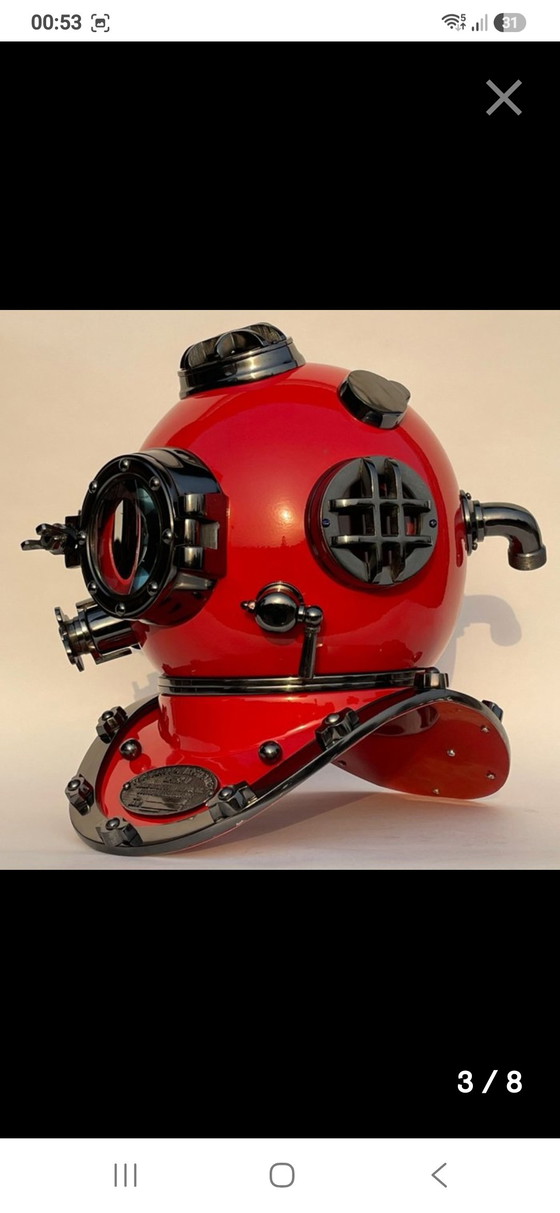 Casco da Palombaro Mark V Morse XXL – Ottone & Acciaio – Decorazione Marina – Morse Diving Equipment Co. Inc (photo 3 of 6)