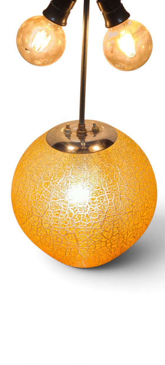 Image 1 of S. Reich & Co Krásno Vintage Art Deco Glass Table Lamp Bohemian Czech Amber Lighting