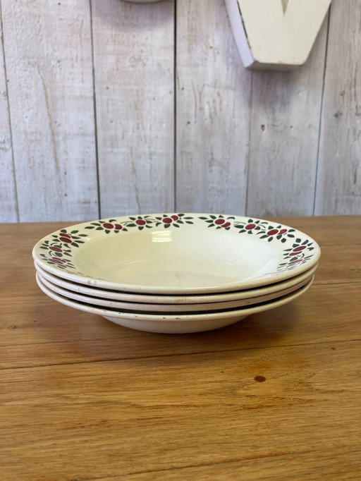 Set of 4 vintage "Montereau" plates
