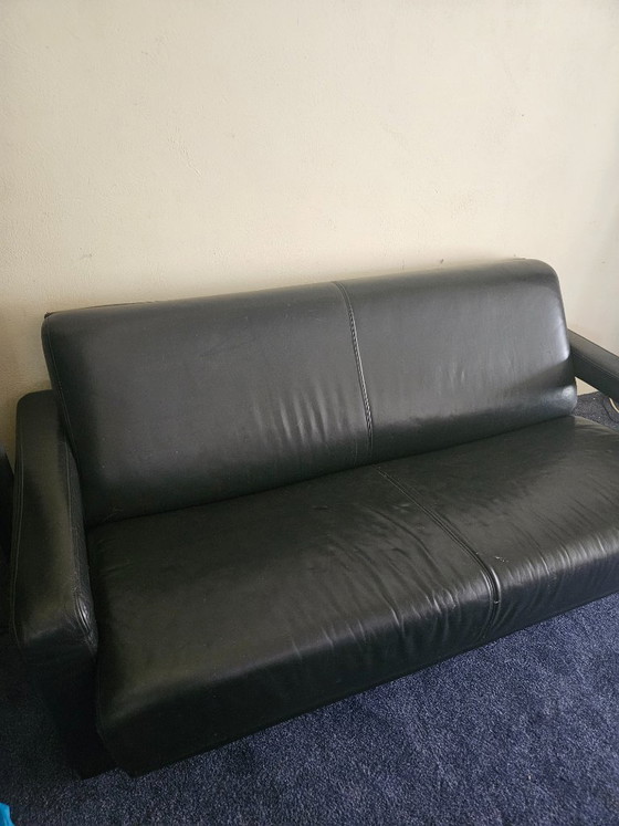 Image 1 of Lederen Bank Incl Stoel Te Koop!