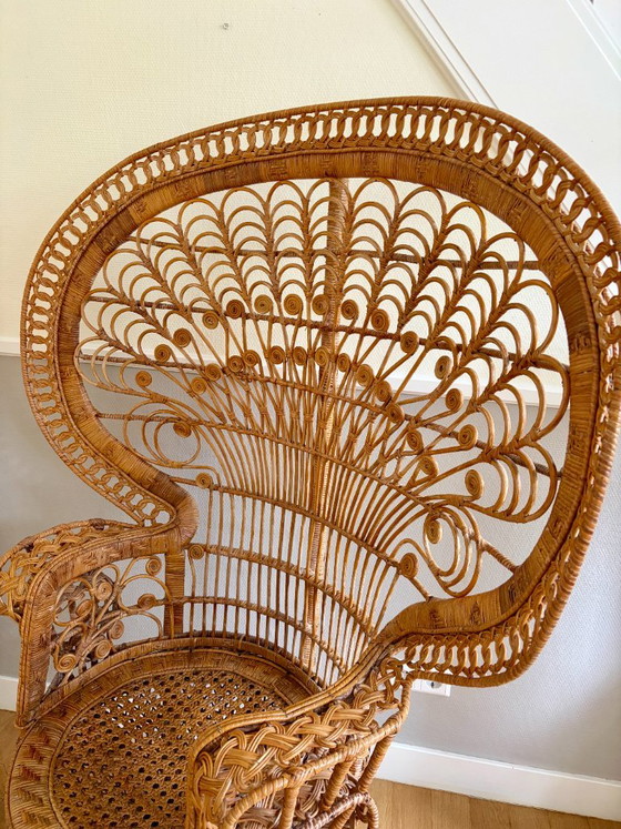 Trono de pavo real de ratán años 70 – Sillones (photo 15 of 15)