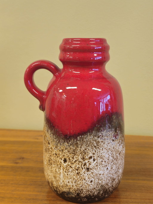 Jarrón de Alemania Occidental Jarrón Oreja Jarrón Rojo Marrón