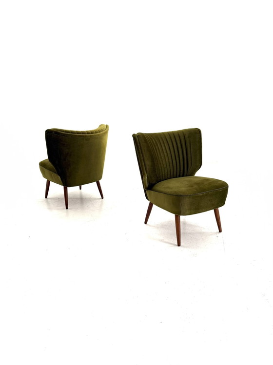 Set di 2 Poltrone cocktail vintage in velluto anni '60 – Legno, Tessile (photo 3 of 9)