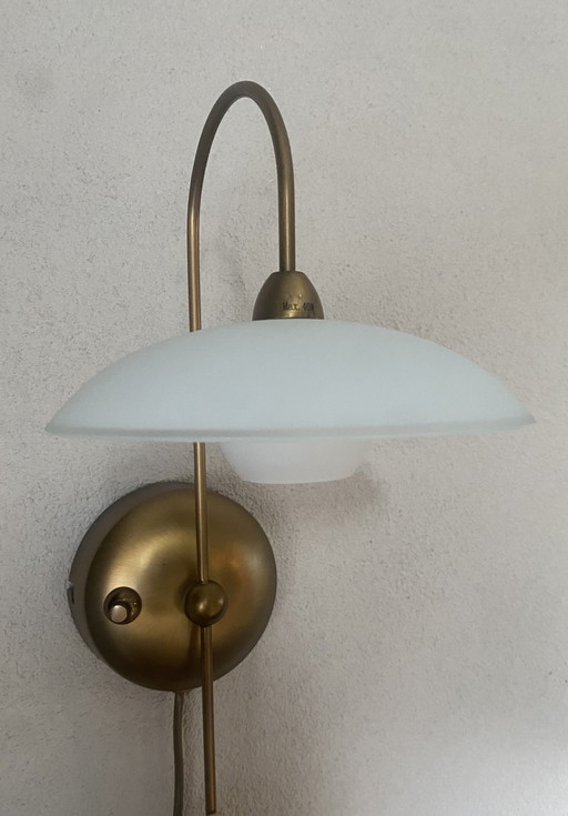 Two dimmable Steinhauer wall lights Aleppo / Sovereign brass and glass