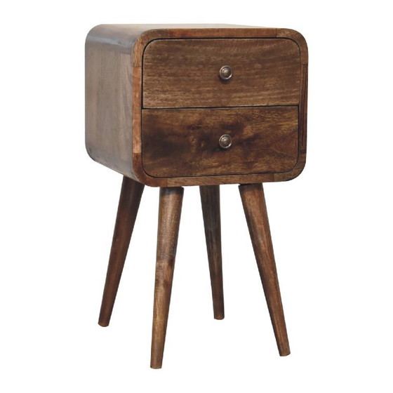 Image 1 of Mango wood nightstand with grey-wash finish