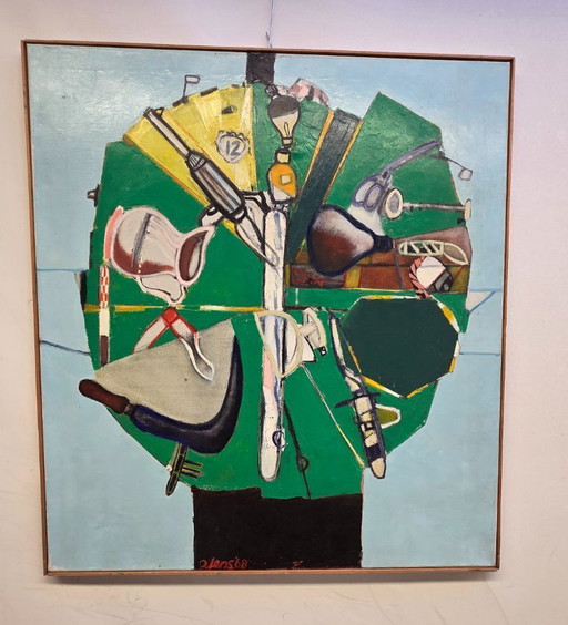 Oskar Lens, the daily grind of life, oil on canvas