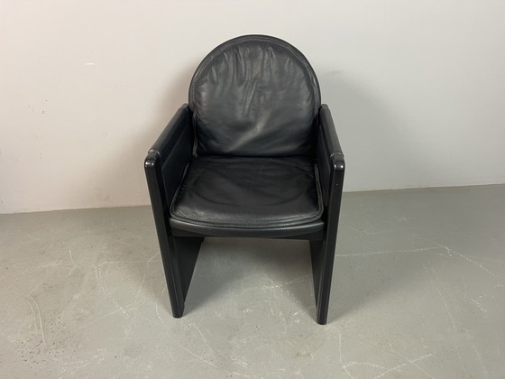 Mid-Century Bulo Belgium Armchair in Black Leather, Postmodern / Memphis Style, 1980s Ref.: CH2017 (photo 9 of 10)