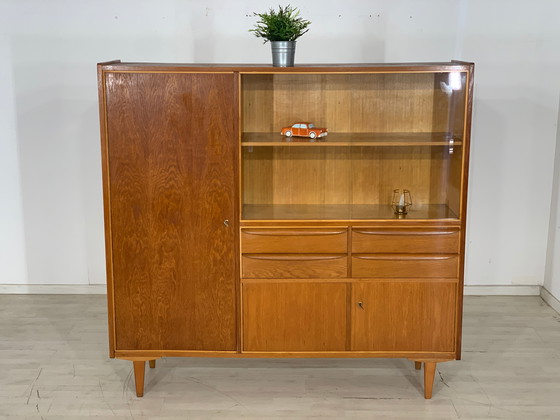 Image 1 of Mid Century hoge kast woonkamer vintage