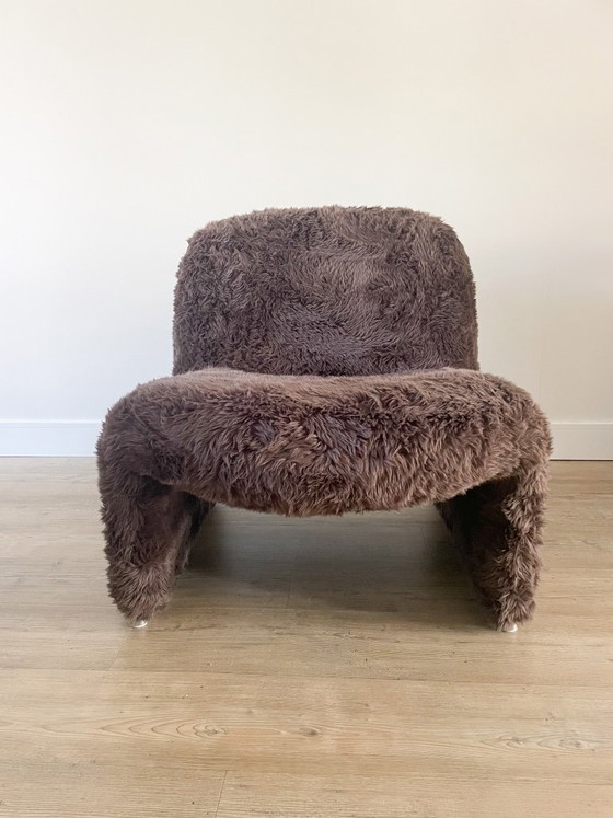 Artifort Alky | design | reupholstered faux fur | dark brown – Armchairs, Polyester (photo 3 of 8)