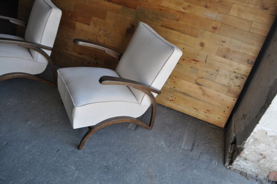 Lounge Chairs by Jindřich Halabala, 1930s, Set of 2 – Chairs and lounge chairs, Velvet (photo 6 of 8)