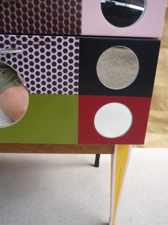 Small Low Colorful Sideboard – Chest of drawers, Wood (photo 11 of 11)
