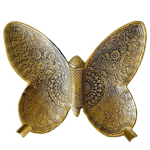 Vintage oriental brass butterfly dish