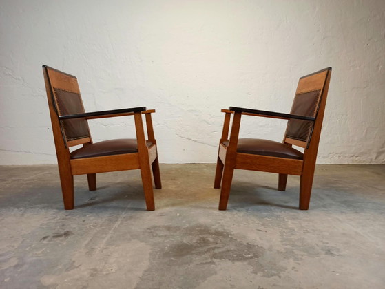 2 x Art Deco armchairs – Skai, Wood (photo 2 of 15)