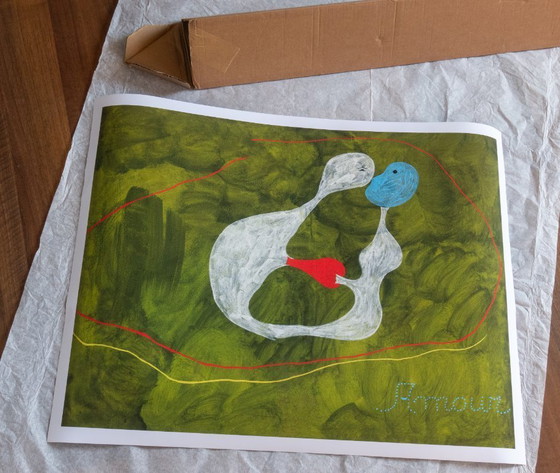 Image 1 of Joan Miró - Dipinto (Amore) 1925 - Manifesto 54 × 70 cm