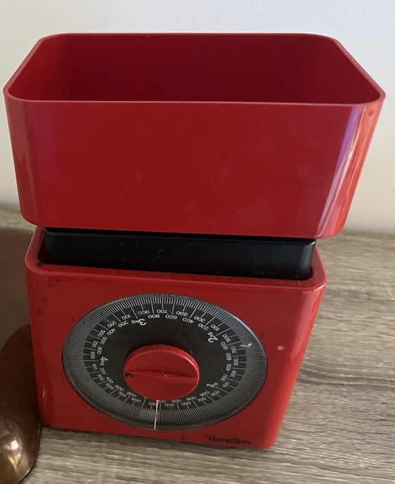 Image 1 of Vintage Terraillon rode mechanische weegschaal uit de jaren 70