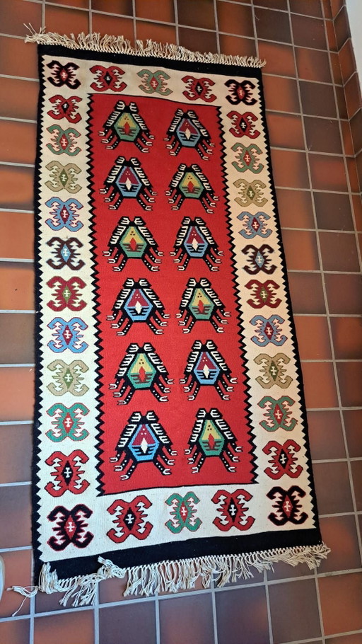Tappeto Kelim Pirot / Torontál vintage tessuto a mano – 170 x 53 cm