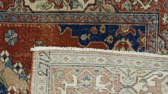 Tappeto turco vintage Oushak 218 × 131 cm – Tappeto in lana con medaglione color terracotta – Tappeti, Wool (photo 10 of 10)