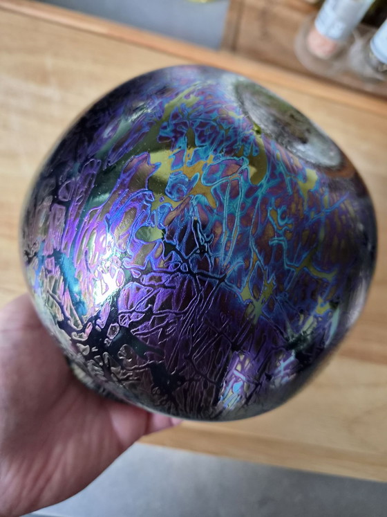 Vaso globo in vetro da studio iridescente vintage Royal Brierley. – Vasi (photo 6 of 8)