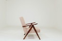 Fauteuil moderne rose poudré bouclé Zig Zag