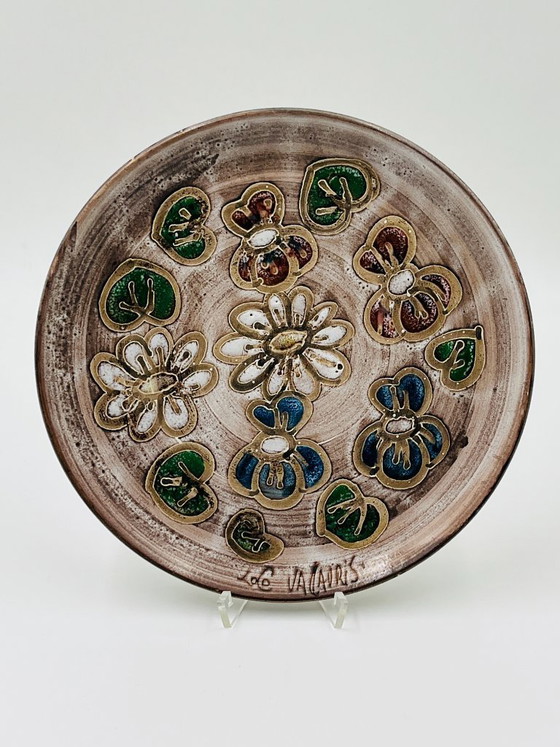 Image 1 of Piatto decorativo vintage in ceramica di Vallauris, firmato Lolo