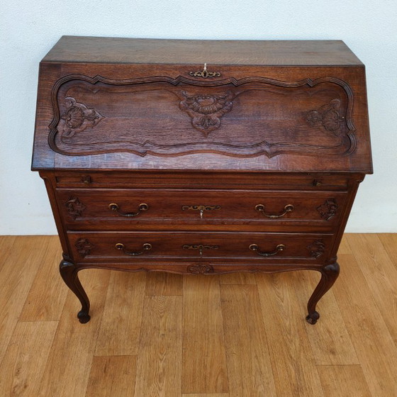 Image 1 of Vintage Louis XV secretary chest of drawers country office desk