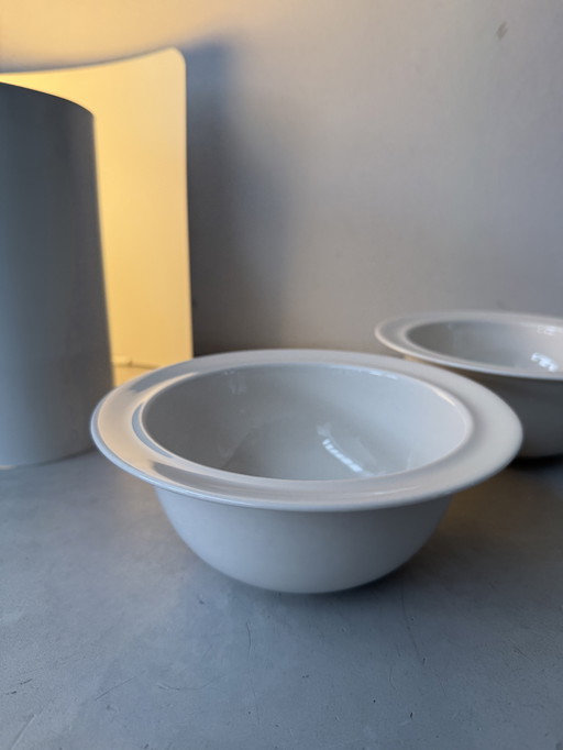 Set of 2 Alessi design bowls – white porcelain – Made in Italy