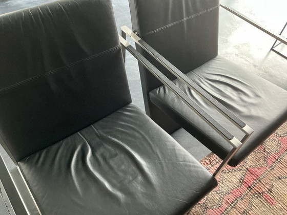 Image 1 of Sillón Arco Spine piel negra 2 piezas