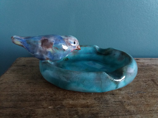 Cendrier oiseau signé Filmont Calvados