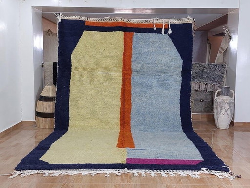 Groot traditioneel Berberkleed met kleurrijke patronen, handgemaakt, afmeting 3/4 m – Aime Té, vloerkleden en tapijten, Wool