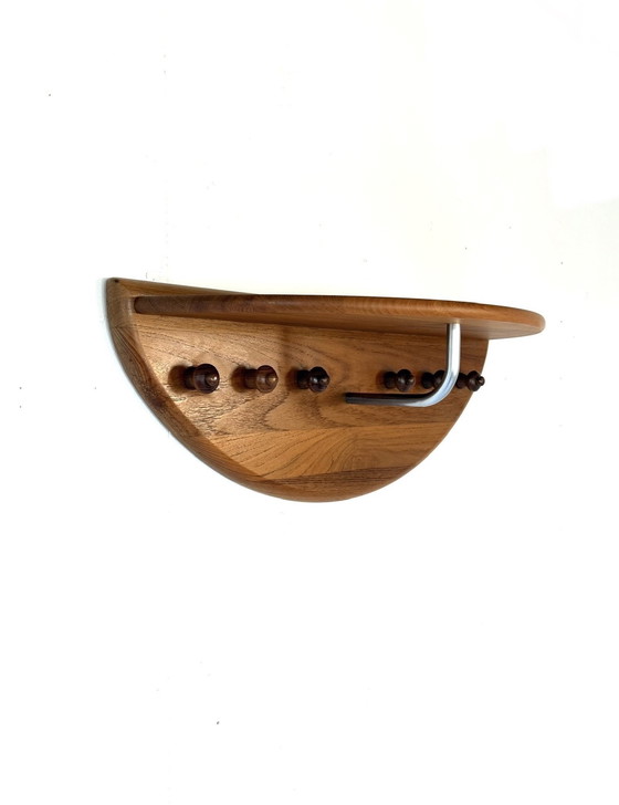 Image 1 of Appendiabiti da parete vintage in teak, Silkeborg Møbelfabrik '80