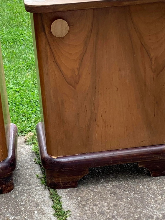 Art Deco Hungarian Nightstands, 1930s, Set of 2 – Wood (photo 4 of 6)