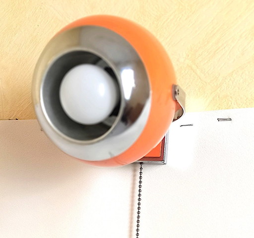 Space Age orange Eye Ball wall lamp